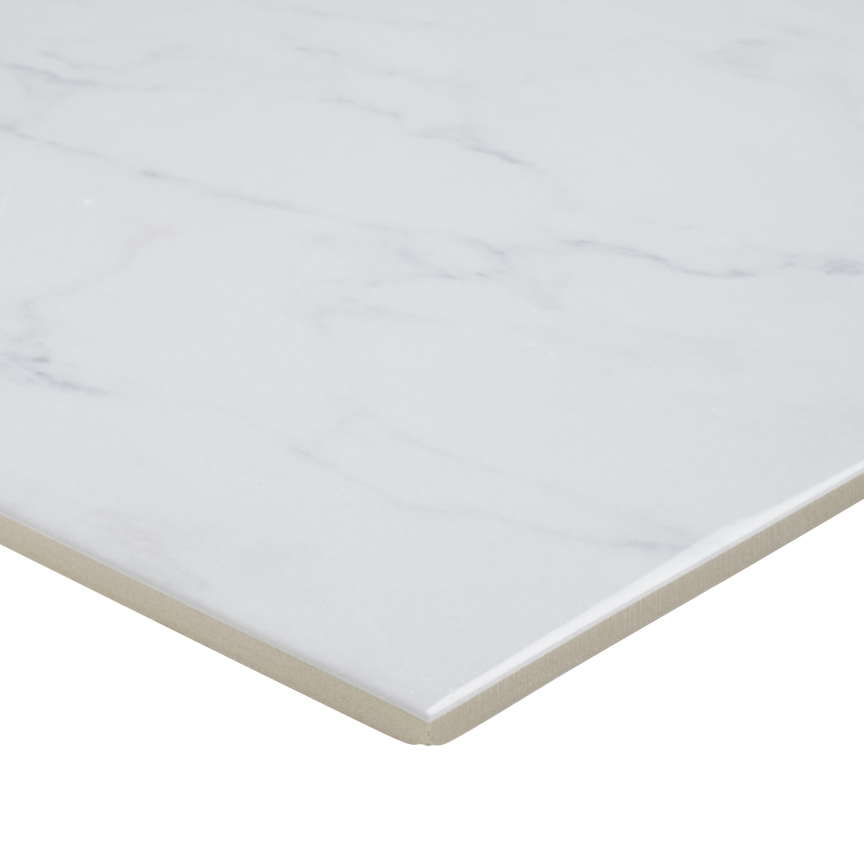 Colours Elegance White Gloss Marble effect Ceramic Indoor Wall & floor Tile - 3