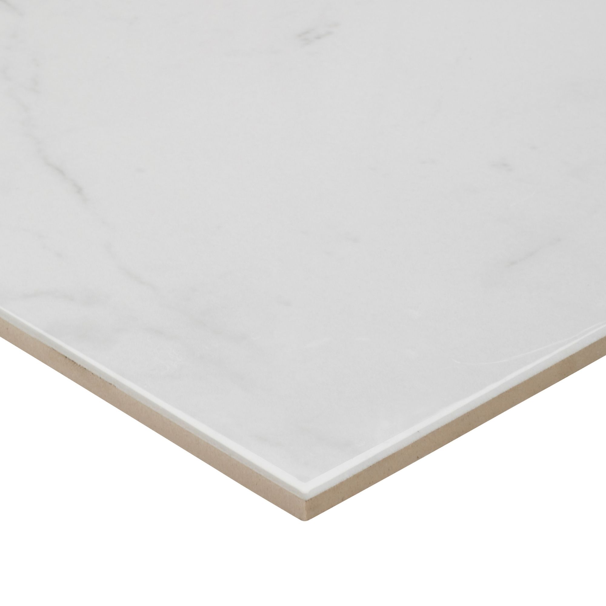 Colours Elegance White Gloss Marble effect Ceramic Indoor Wall & floor Tile - 3
