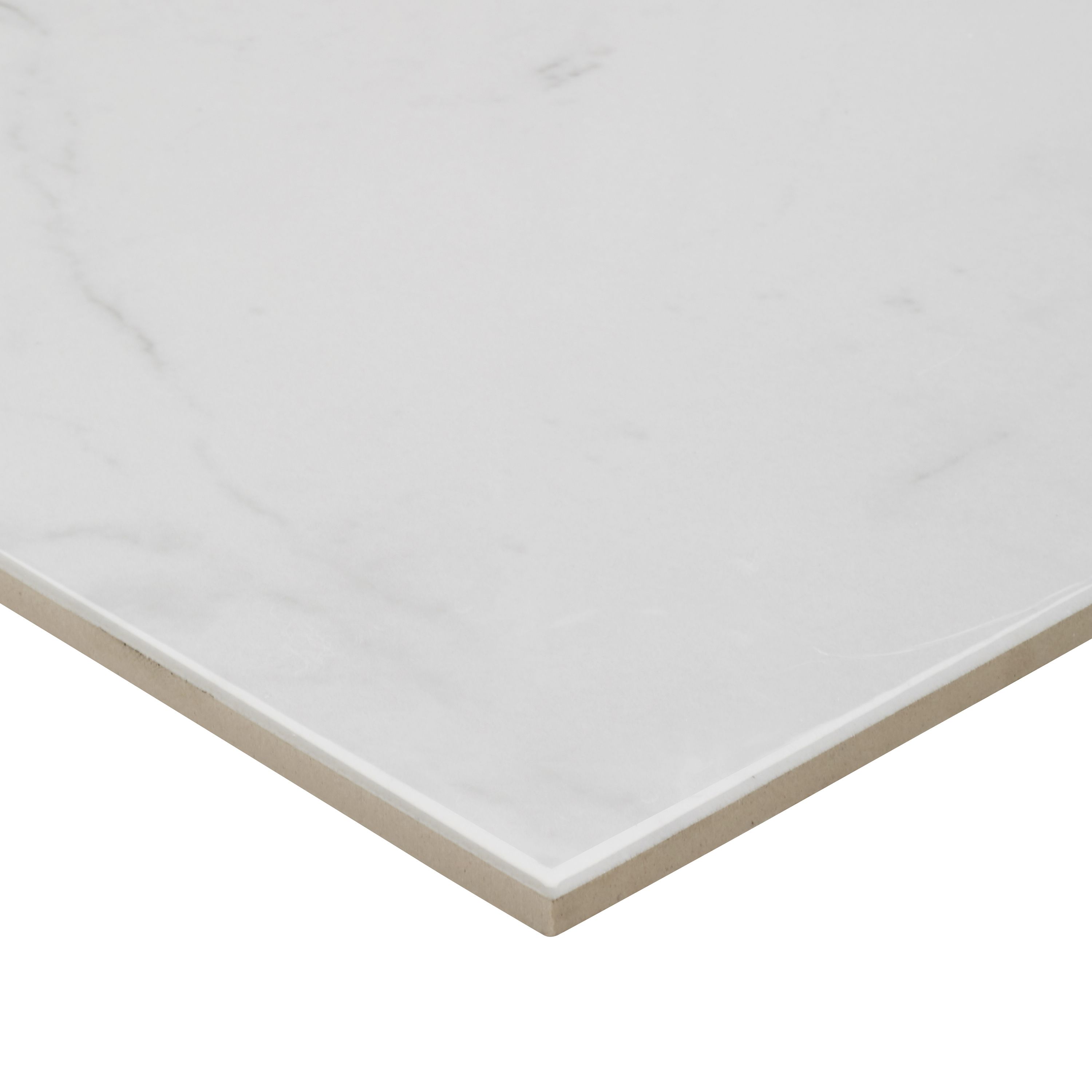 Colours Elegance White Gloss Marble effect Ceramic Indoor Wall & floor Tile - 9