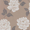 Colours Ella Stone Floral Textured Wallpaper