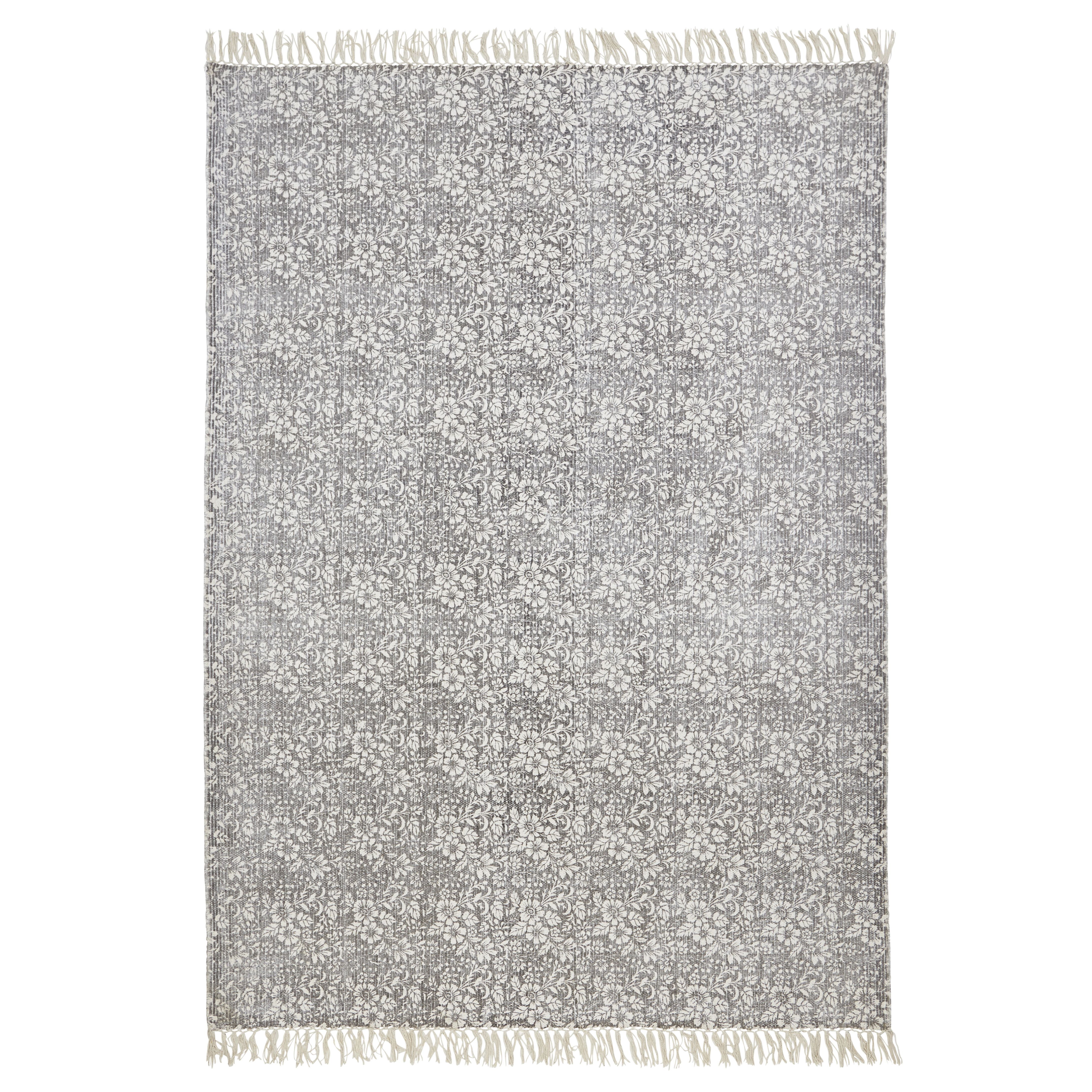 Colours Ellissya Grey Ditsy floral Medium Rug, (L)170cm x (W)120cm