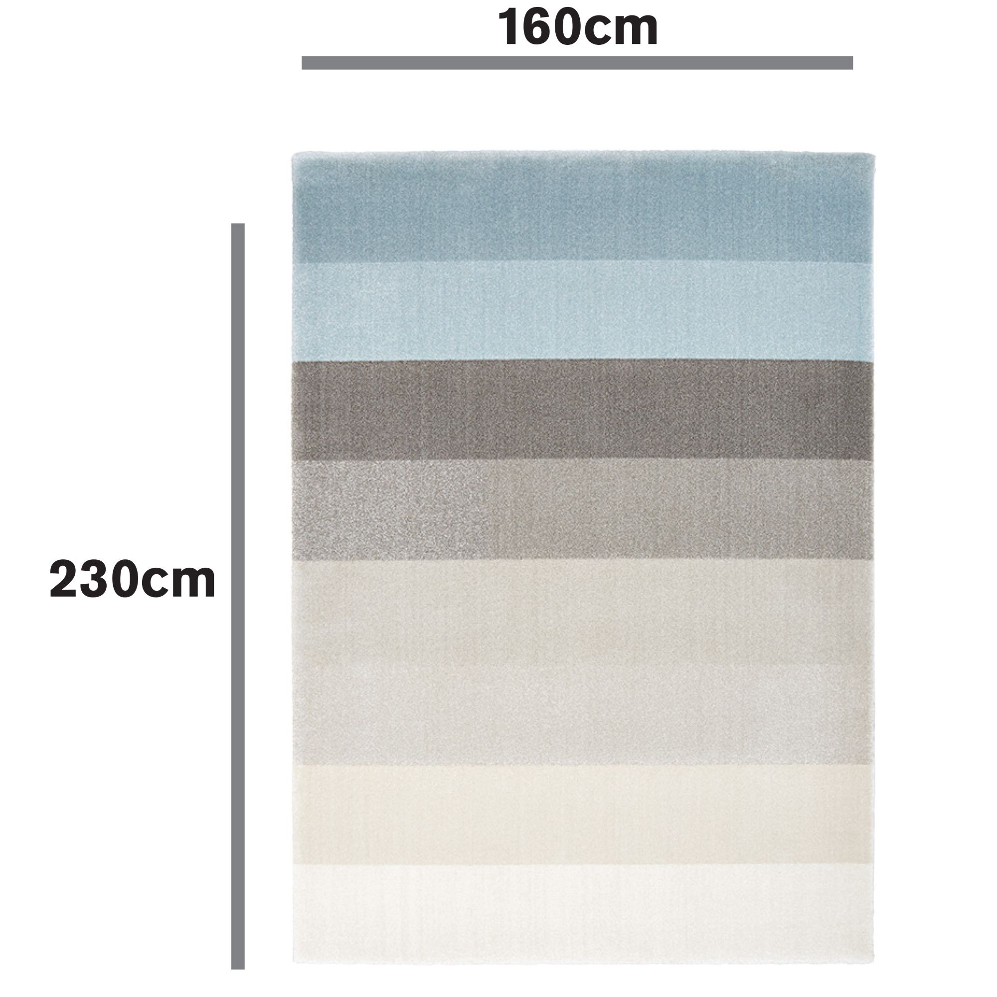 Colours Elsie Blue Striped Large Rug, (L)230cm x (W)160cm