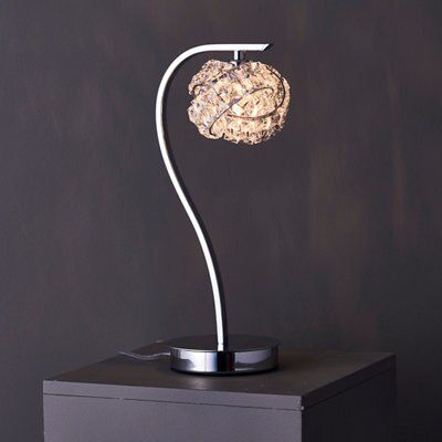 Colours Emelia Chrome effect Halogen Table light