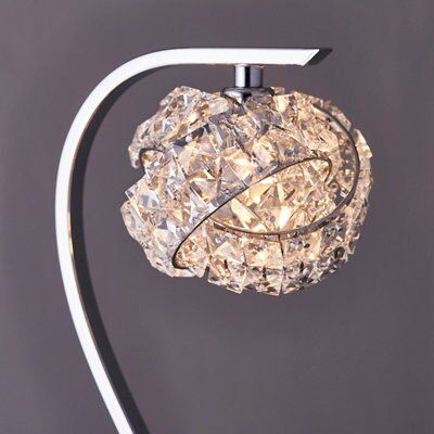 Colours Emelia Chrome effect Halogen Table light