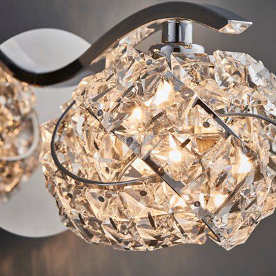 Colours Emelia Chrome effect Wall light