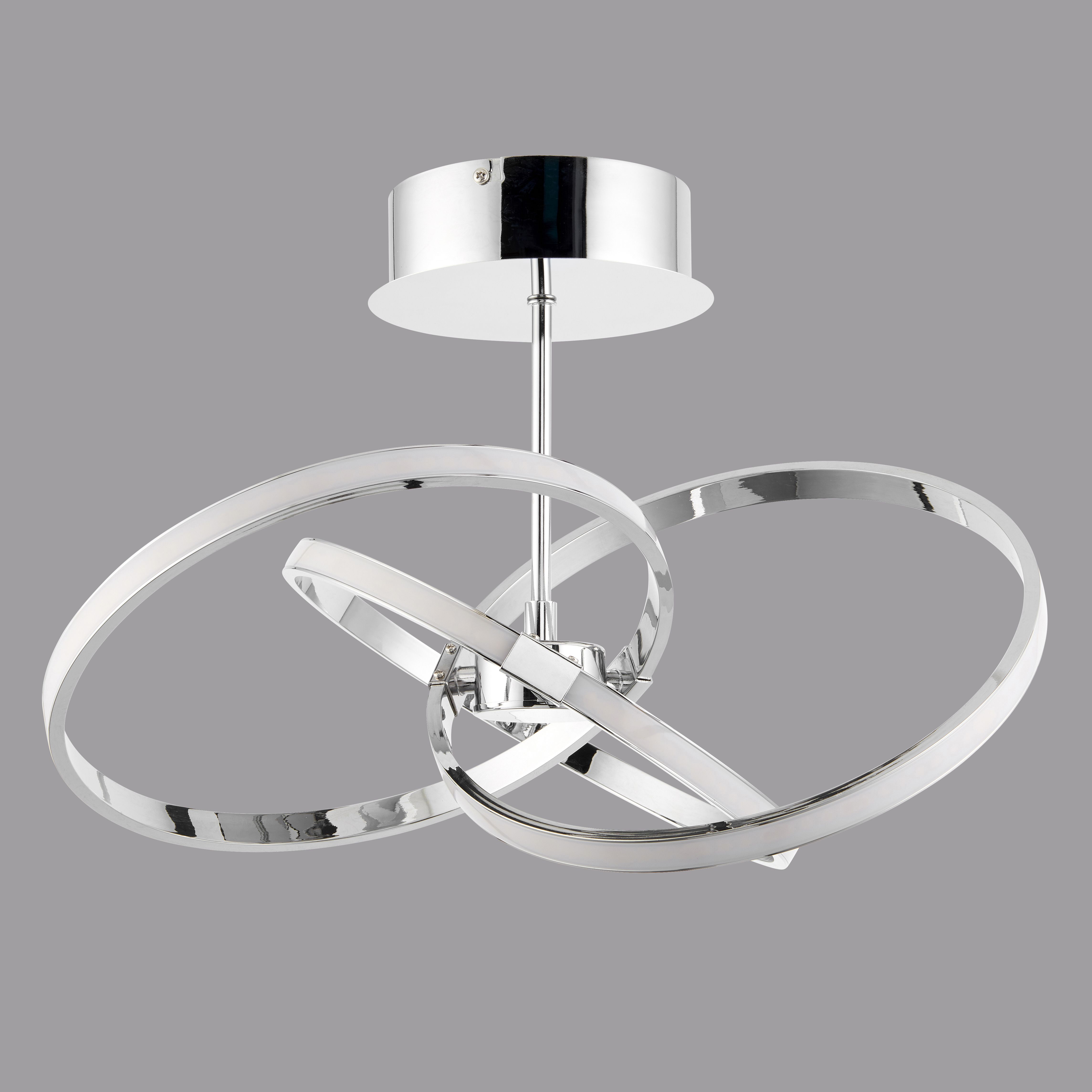 Colours Endor Modern Acrylic & aluminium Chrome effect 3 Lamp LED Ceiling light