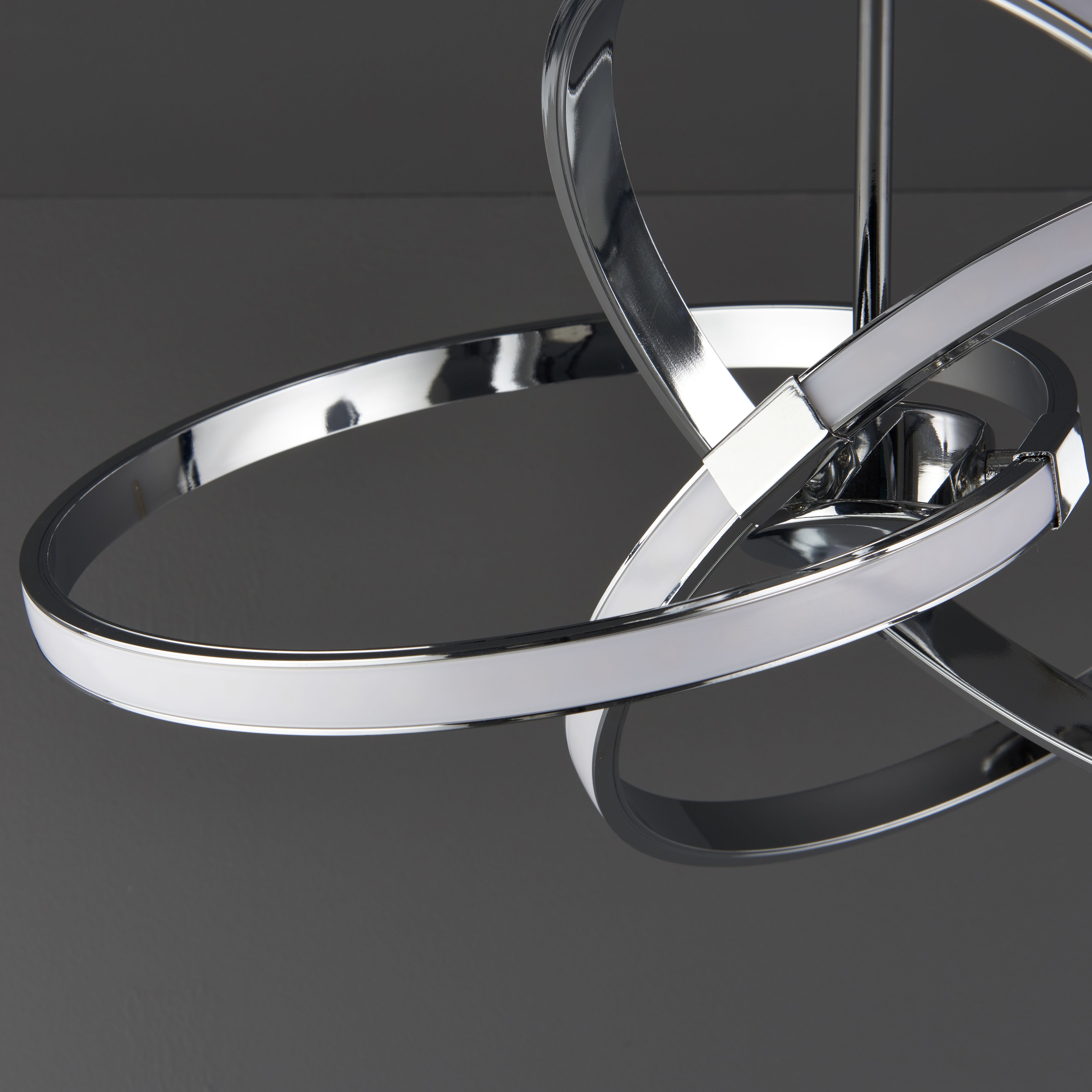 Colours Endor Modern Acrylic & aluminium Chrome effect 3 Lamp LED Ceiling light