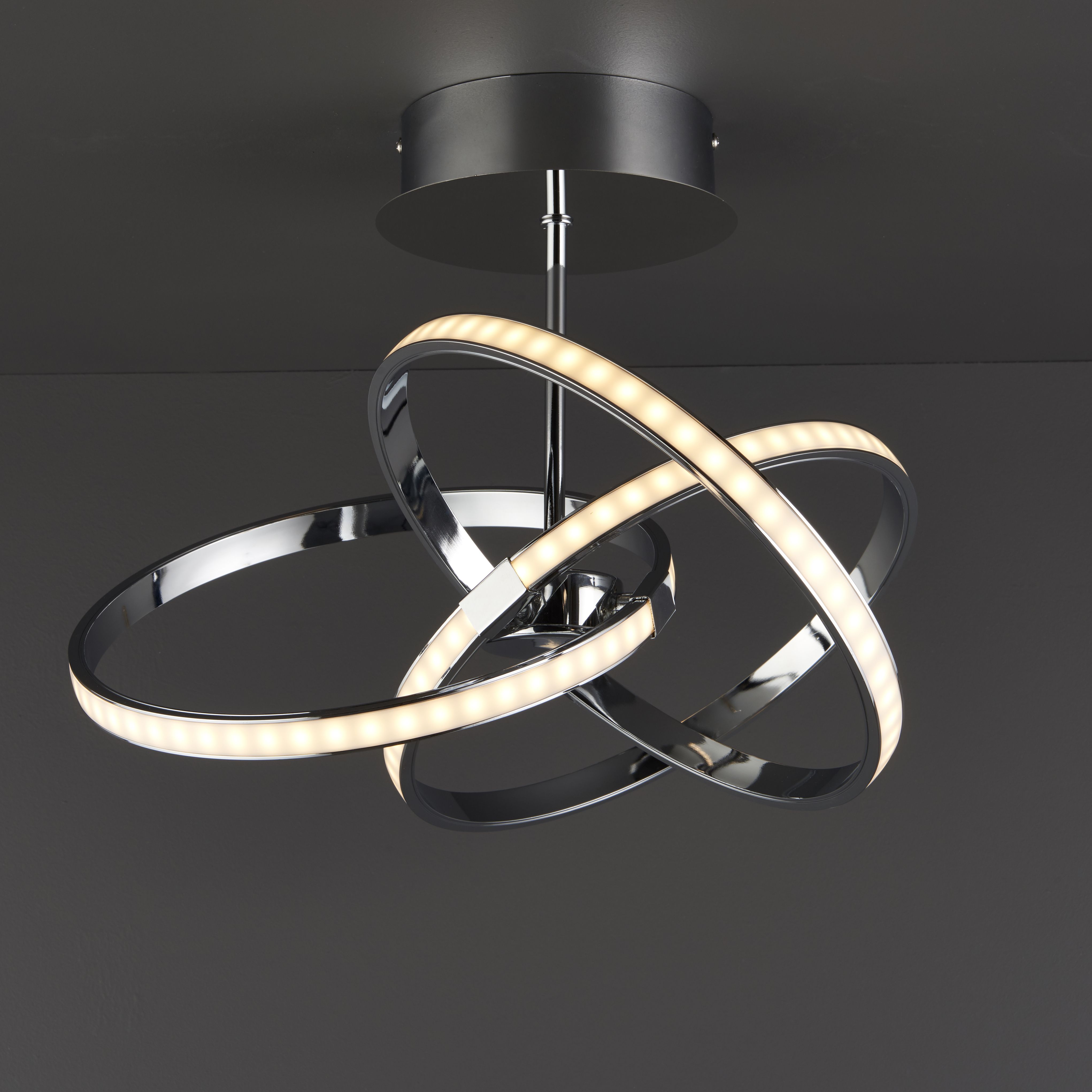 Colours Endor Modern Acrylic & aluminium Chrome effect 3 Lamp LED Ceiling light