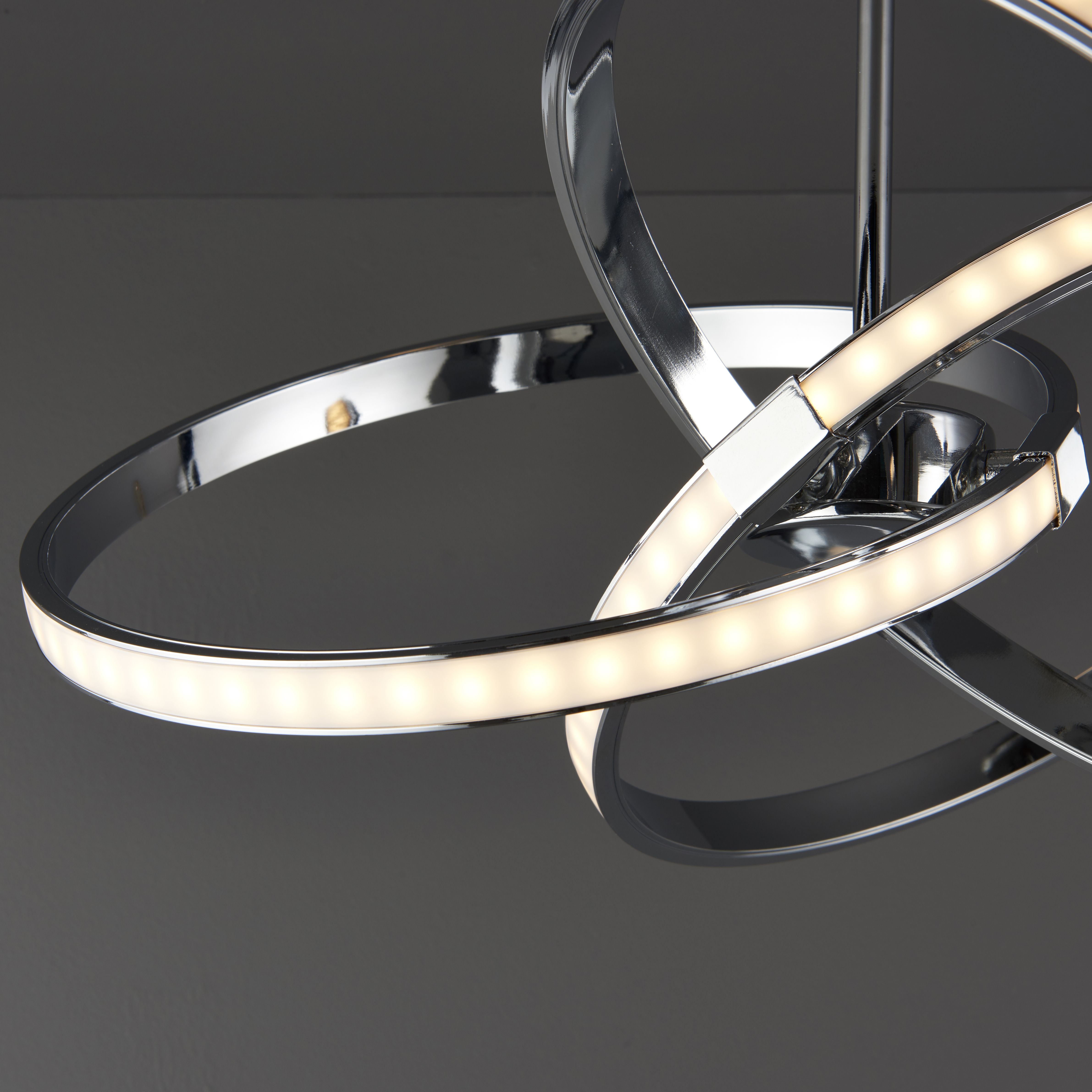 Colours Endor Modern Acrylic & aluminium Chrome effect 3 Lamp LED Ceiling light