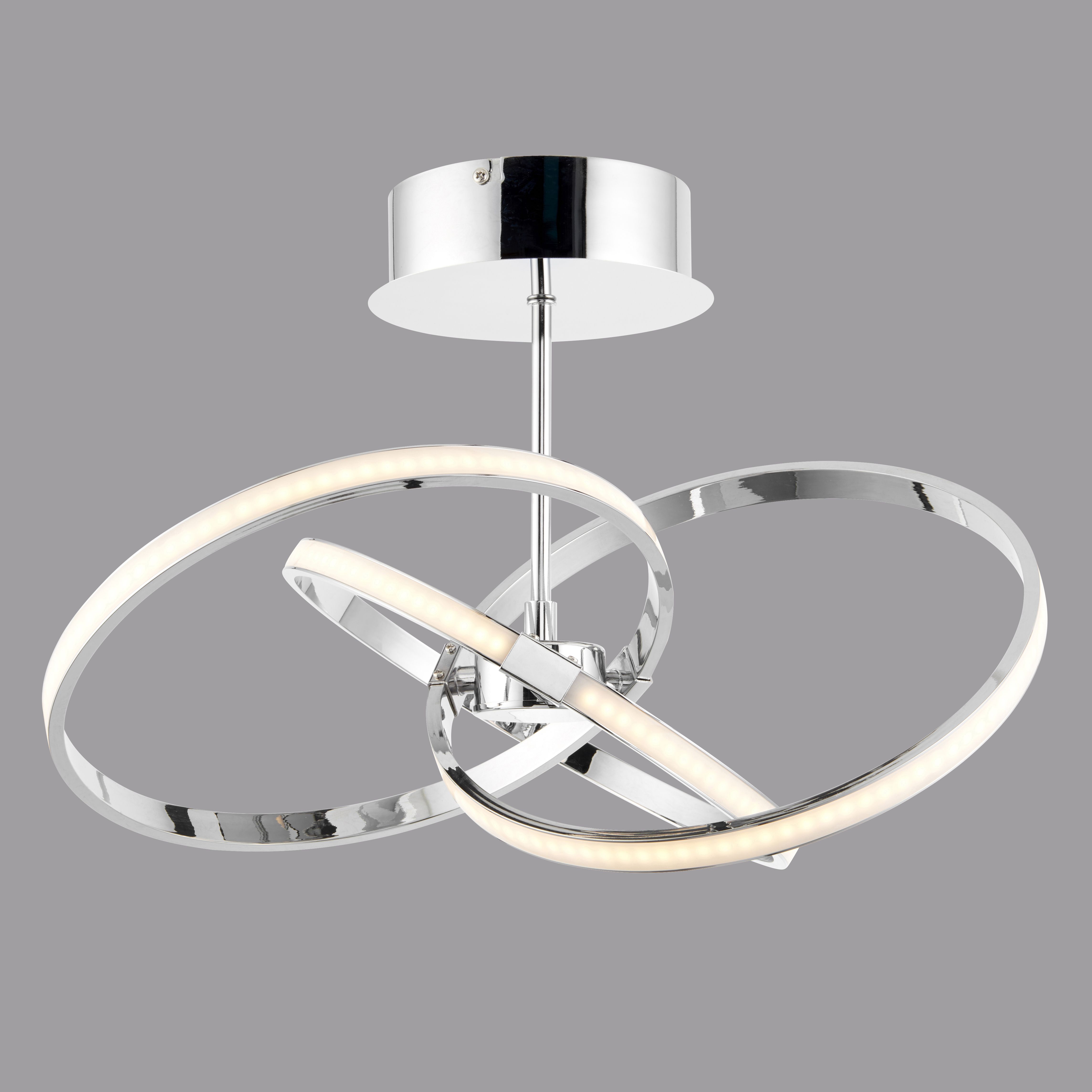 Colours Endor Modern Acrylic & aluminium Chrome effect 3 Lamp LED Ceiling light