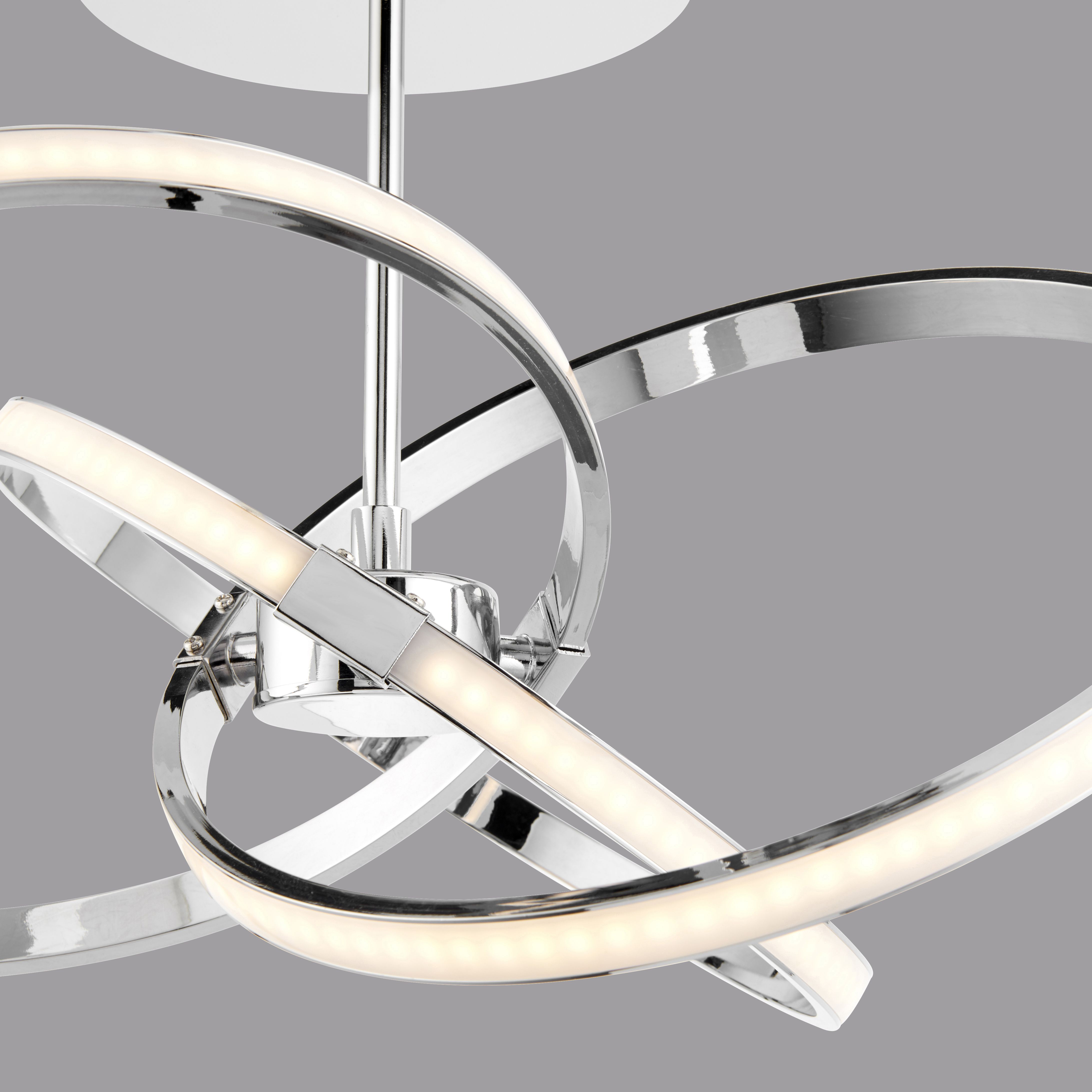 Colours Endor Modern Acrylic & aluminium Chrome effect 3 Lamp LED Ceiling light