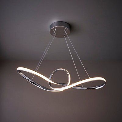 Colours Endor Modern Aluminium Chrome effect LED Ceiling light