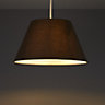 Colours Eos Anthracite Linen effect Tapered Light shade (D)305mm