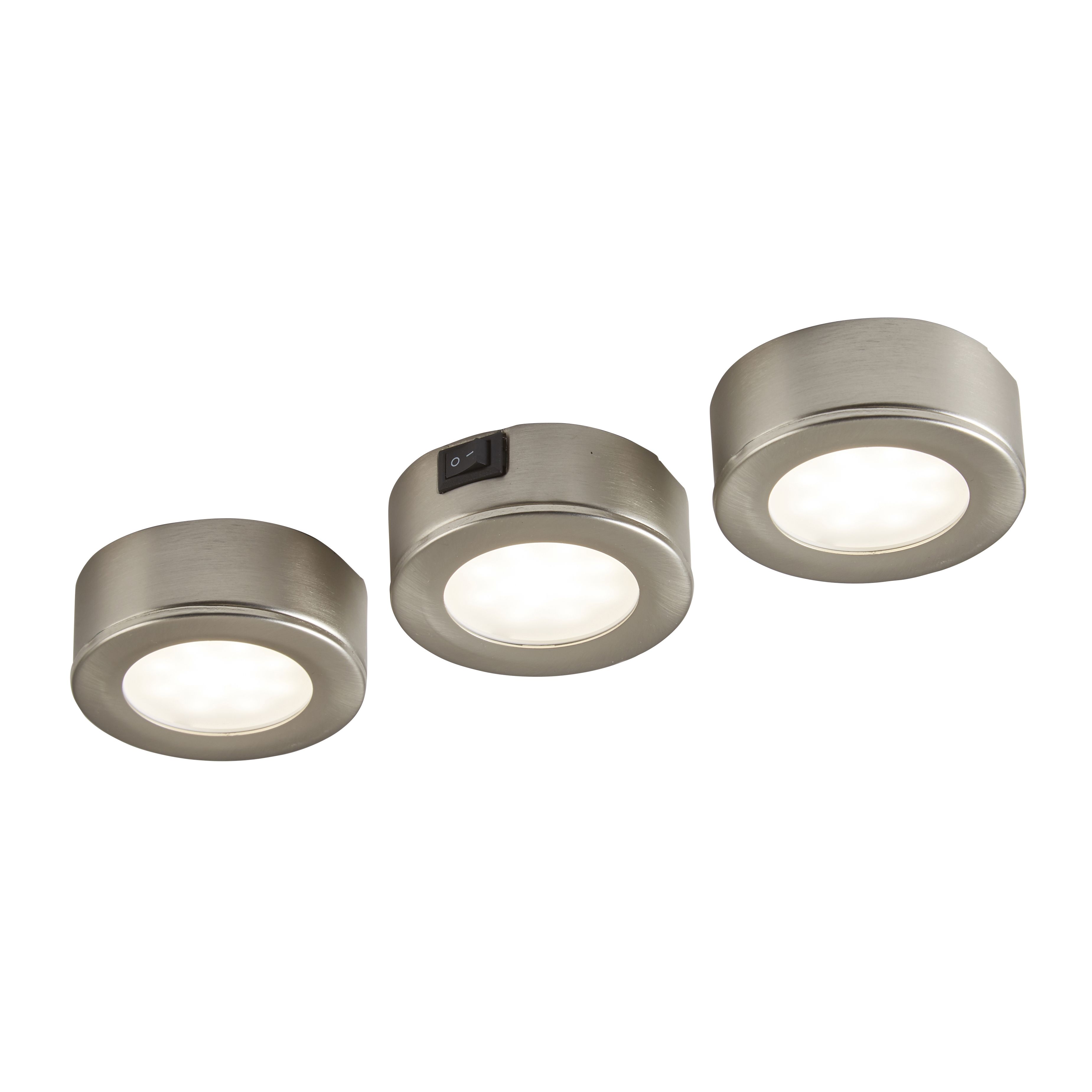 Colours Esmo Chrome effect Mains-powered LED Under cabinet light IP20 (W)24mm, Pack of 3