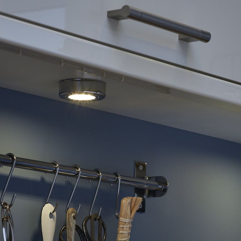 Colours Esmo Chrome effect Mains-powered LED Under cabinet light IP20 (W)24mm, Pack of 3