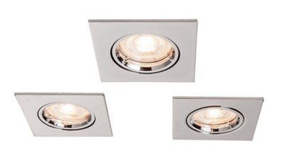 Colours Esope Chrome effect Adjustable LED Warm white Downlight 4.9W IP20 of 3