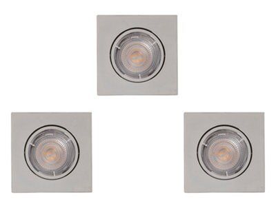 Colours Esope Chrome effect Adjustable LED Warm white Downlight 4.9W IP20 of 3