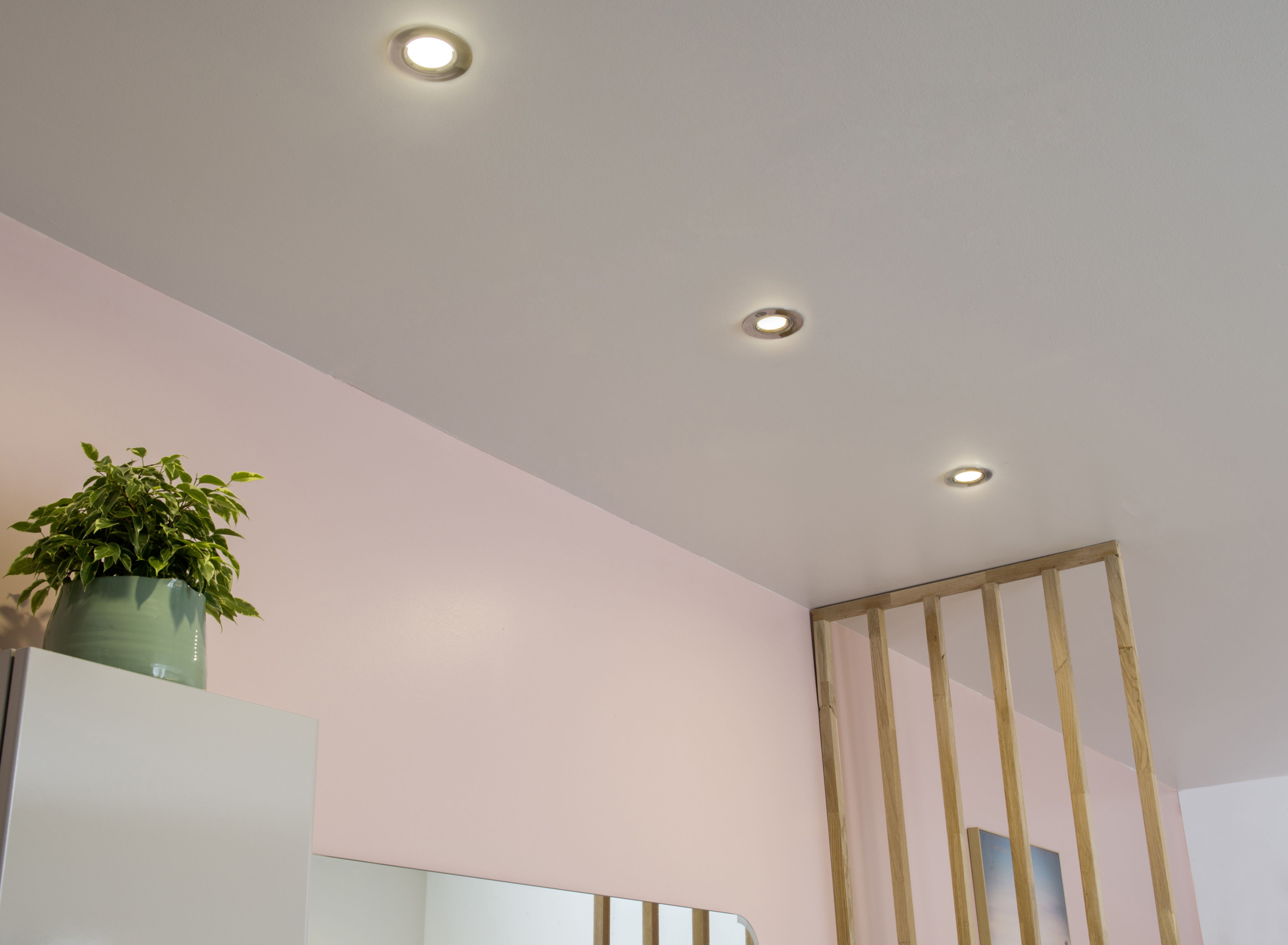 Colours Etana Chrome effect Adjustable LED Warm white Downlight 5.5W IP65
