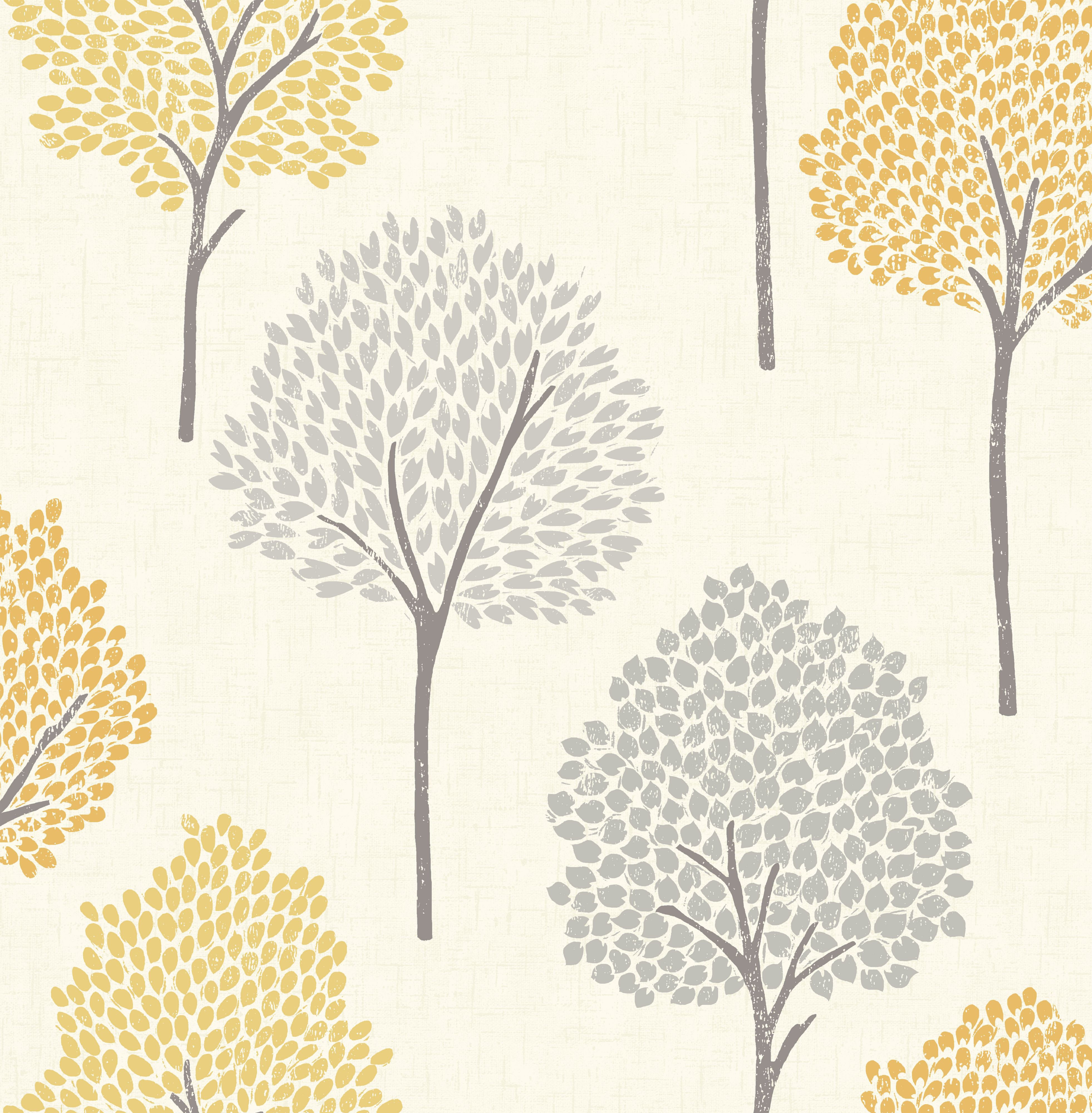 Colours Eula Grey Yellow Tree Smooth Wallpaper Diy At B Q