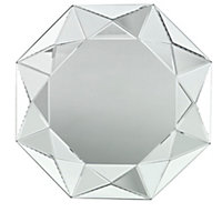 Colours Facet Clear Octagon Frameless Unframed mirror (H)850mm (W)850mm