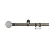 Colours Facet Grey Stainless steel effect Extendable Curtain pole, (L)1700mm-3000mm