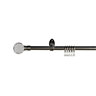 Colours Facet Stainless steel effect Extendable Curtain pole, (L)1200mm-2100mm (Dia)16mm