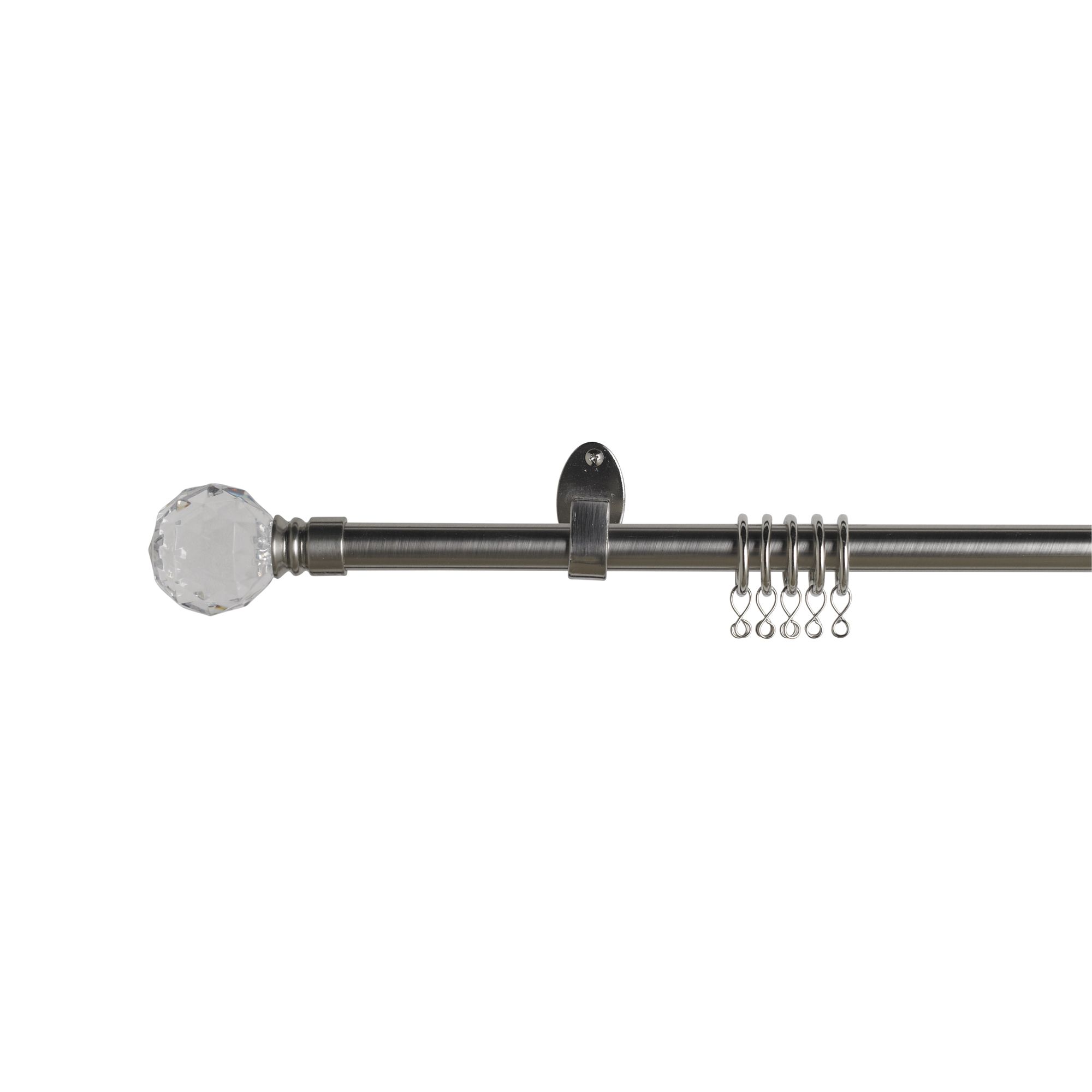 Colours Facet Stainless steel effect Extendable Curtain pole, (L)1200mm