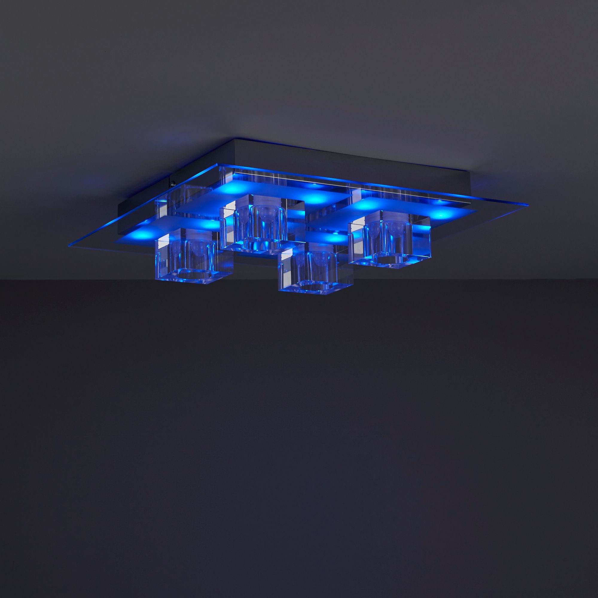 Colours Fama Brushed Chrome effect 4 Lamp Ceiling light