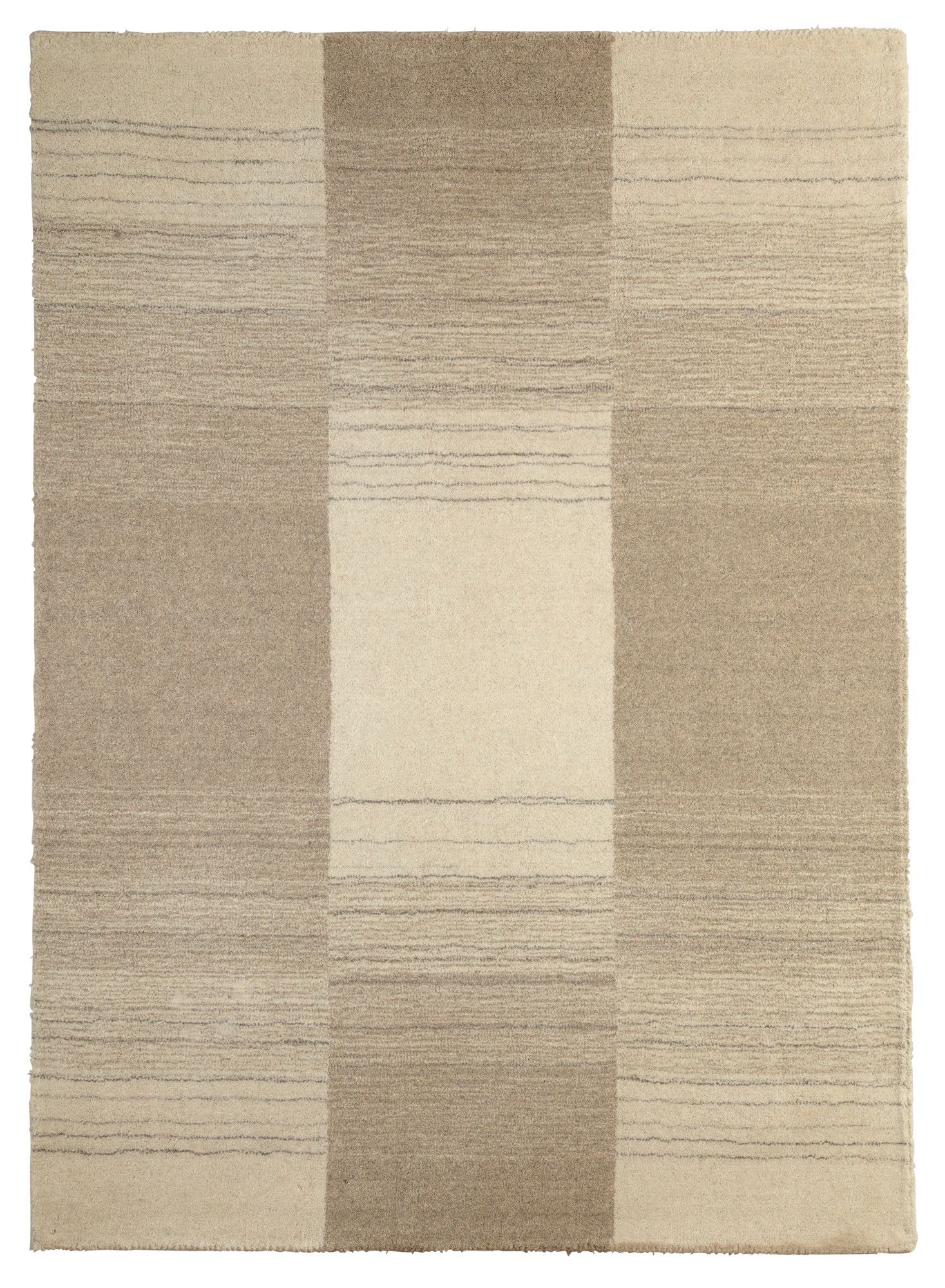 Colours Farrah Striped Cream & grey Rug (L)1.7m (W)1.2m DIY at B&Q