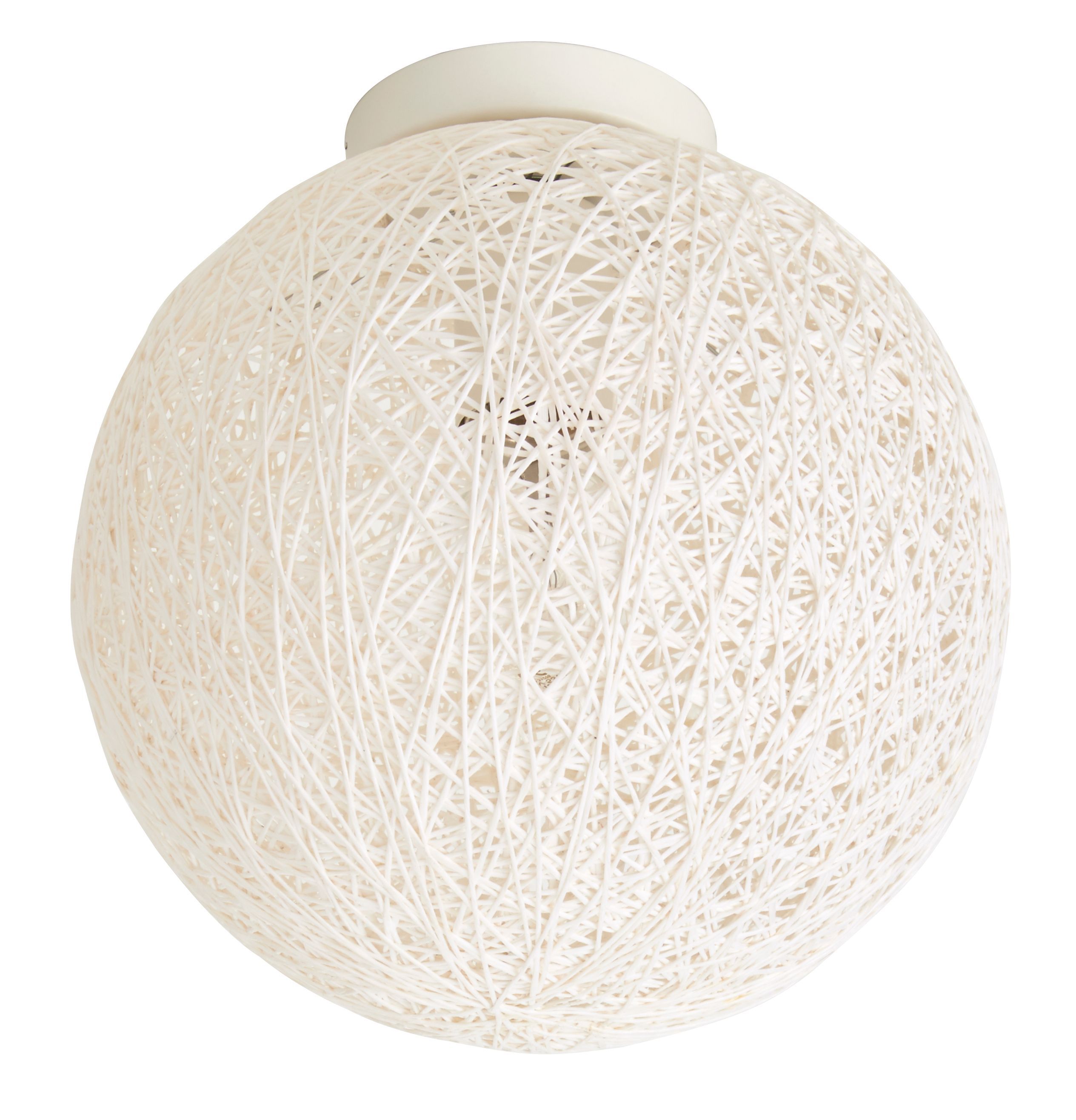 Colours Fauna Brushed Metal & natural string White Ceiling light
