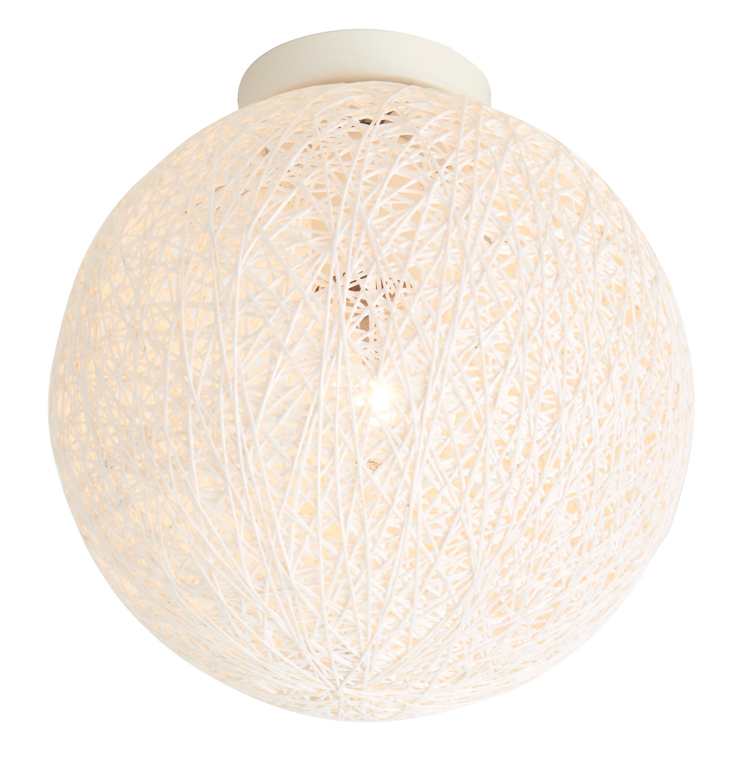 Colours Fauna Brushed Metal & natural string White Ceiling light