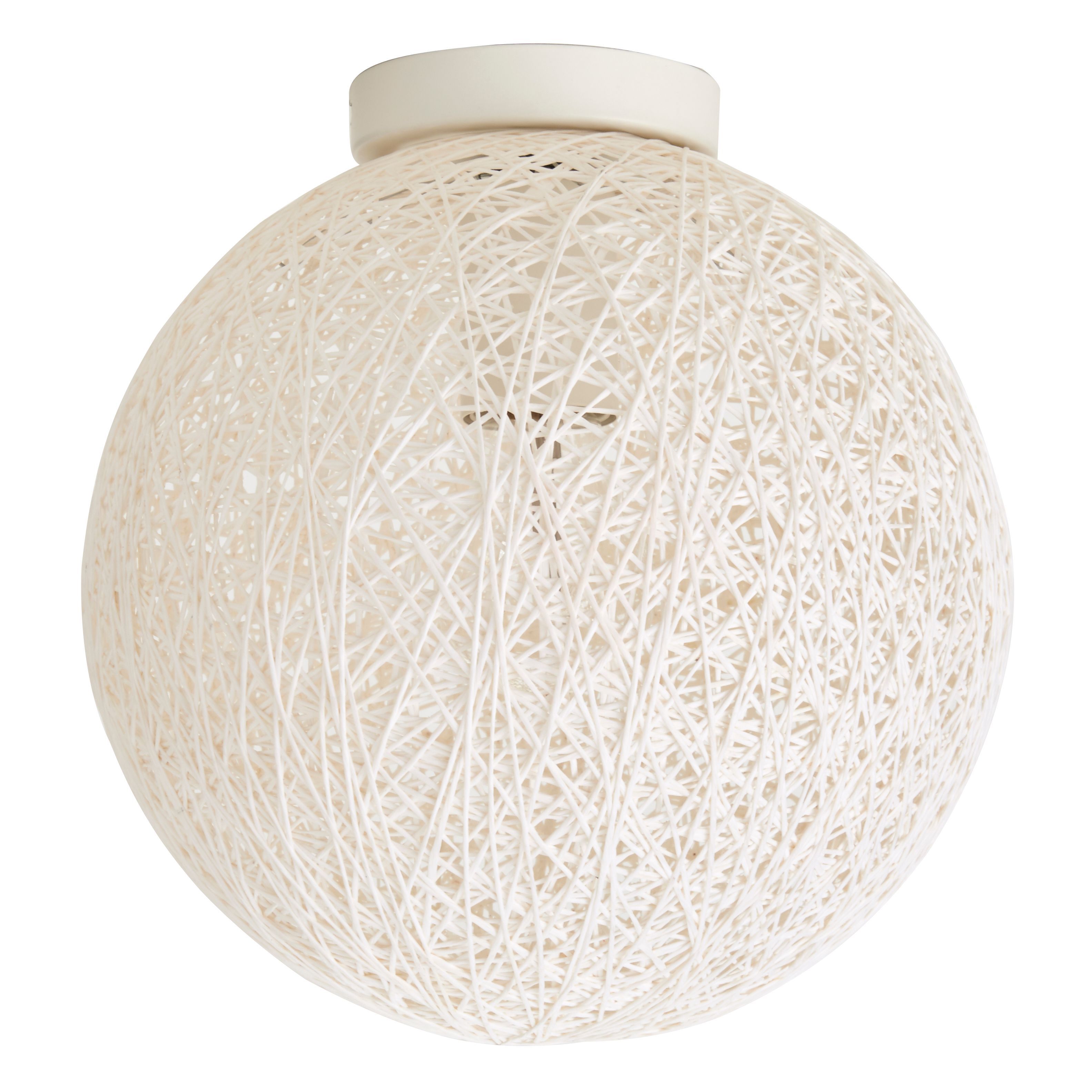 Colours Fauna Brushed Metal & natural string White Ceiling light