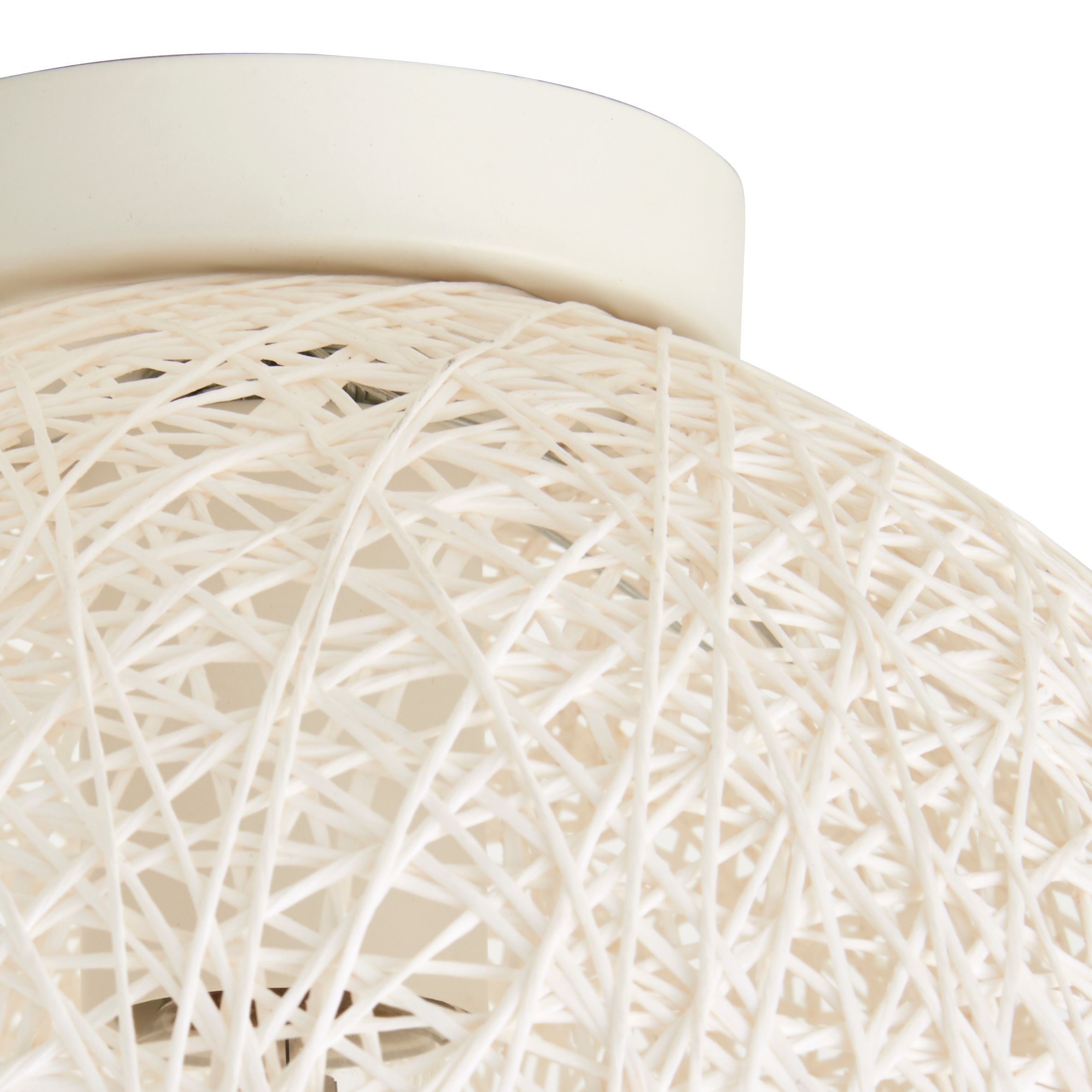 Colours Fauna Brushed Metal & natural string White Ceiling light