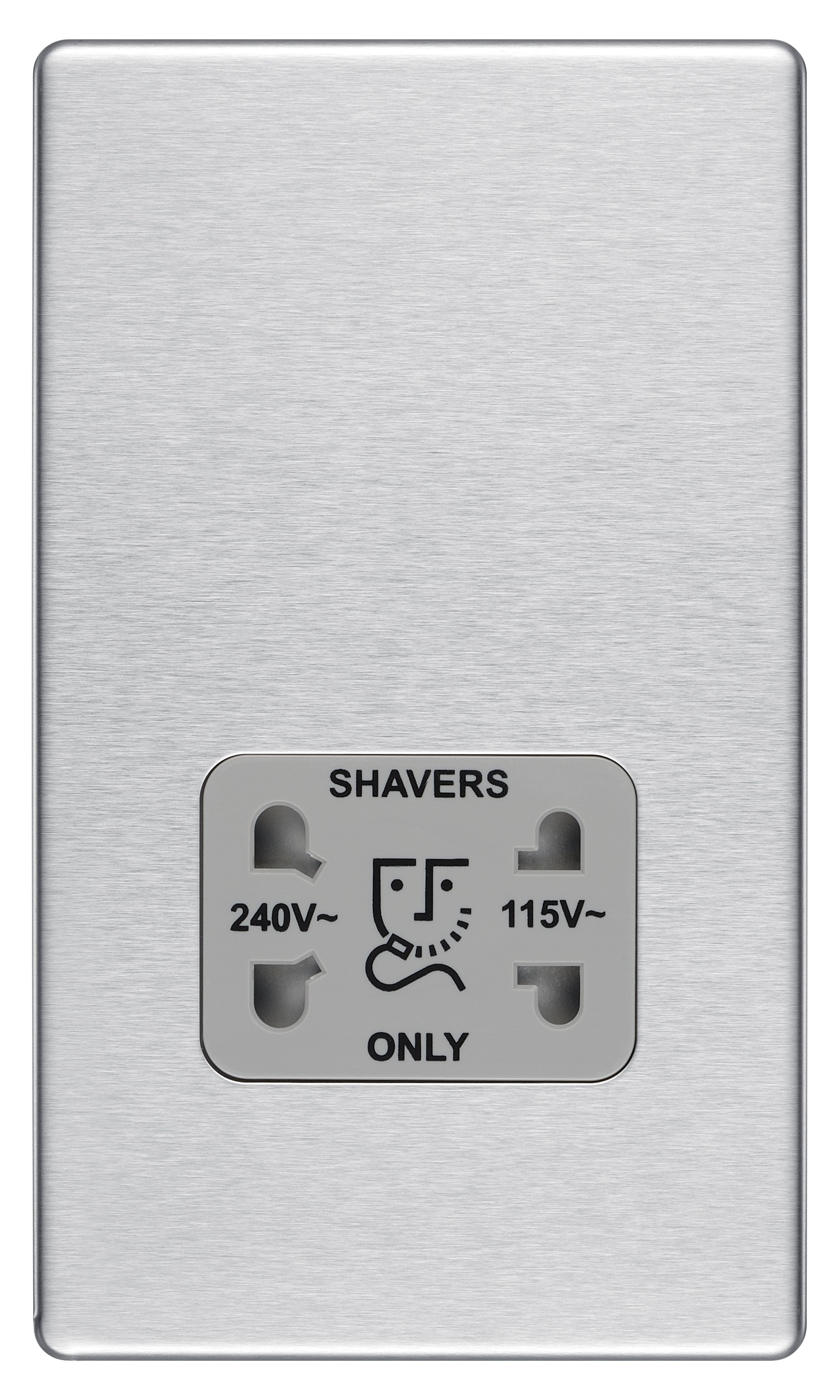 Colours FBS20G Flat Screwless Shaver socket 230V Steel effect