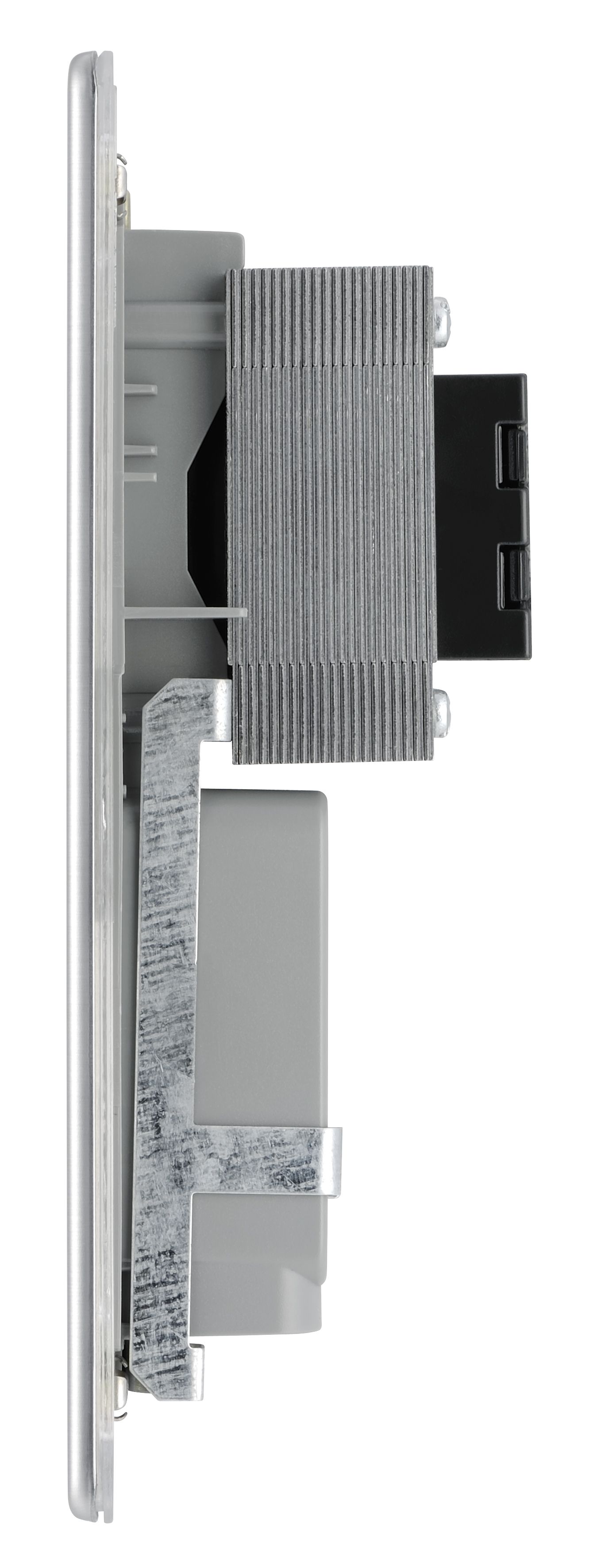 Colours FBS20G Flat Screwless Shaver socket 230V Steel effect