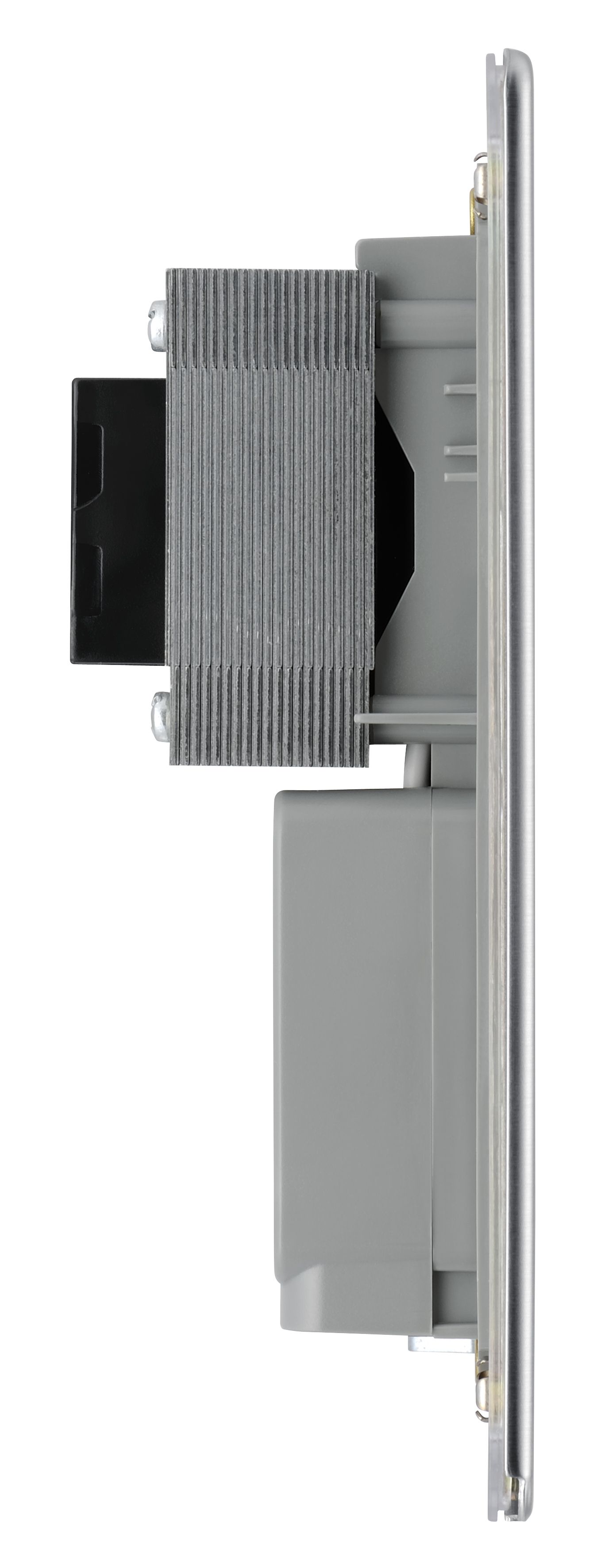 Colours FBS20G Flat Screwless Shaver socket 230V Steel effect