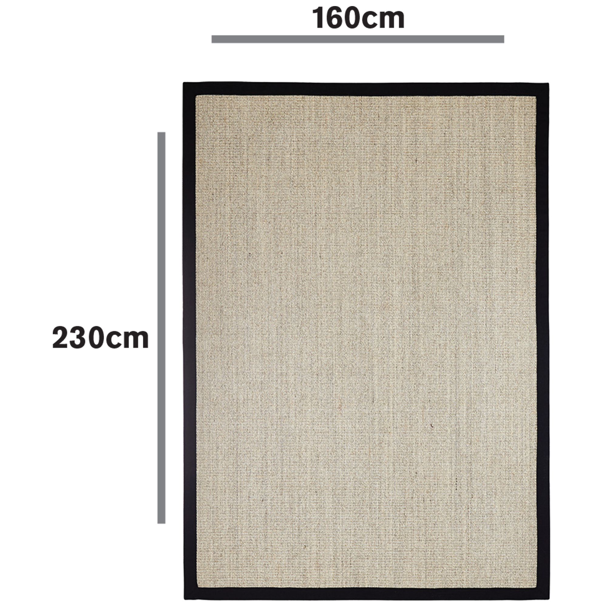 Colours Fedora Black Border Large Rug, (L)230cm x (W)160cm
