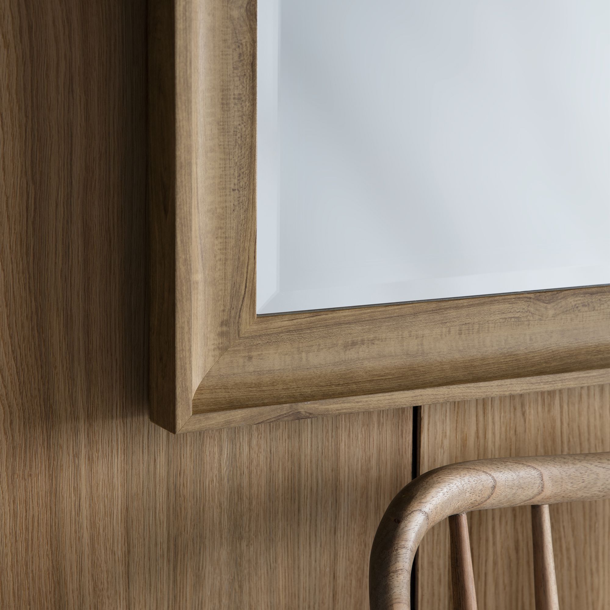 Colours Felton Oak effect Rectangular Wall-mounted Framed Mirror, (H)10.4cm (W)73.5cm