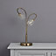 Colours Forbes Swirl Matt Antique brass effect Table lamp