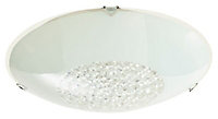 Colours Gaia Brushed Glass & metal White 2 Lamp Ceiling light