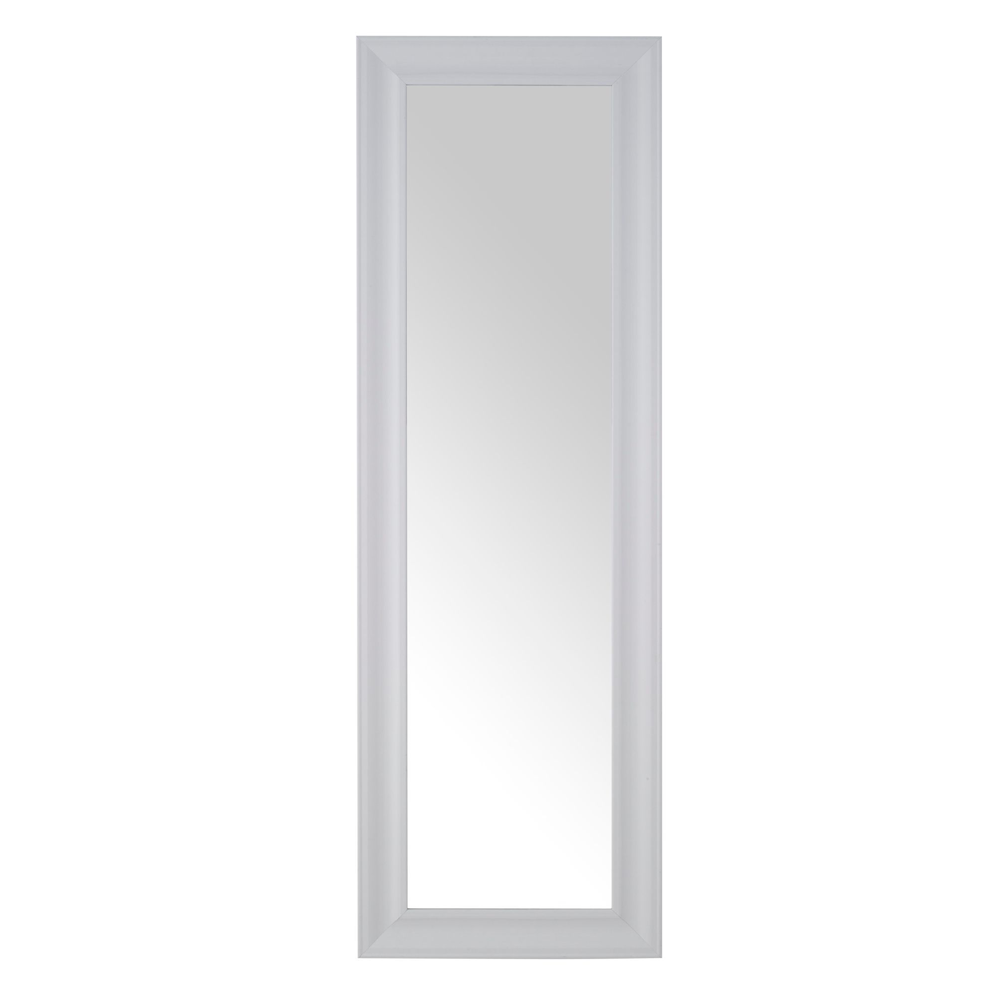 Colours Ganji Gloss White Rectangular Framed Framed mirror (H)1350mm (W)430mm