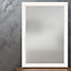 Colours Ganji White Rectangular Framed mirror, (H)104cm (W)74cm