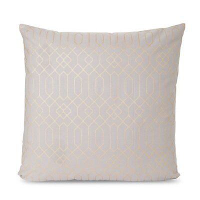 Colours Geometric foil Grey Cushion | DIY at B&Q