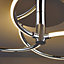 Colours Gigi Brushed Acrylic & steel Chrome effect 3 Lamp LED Ceiling light