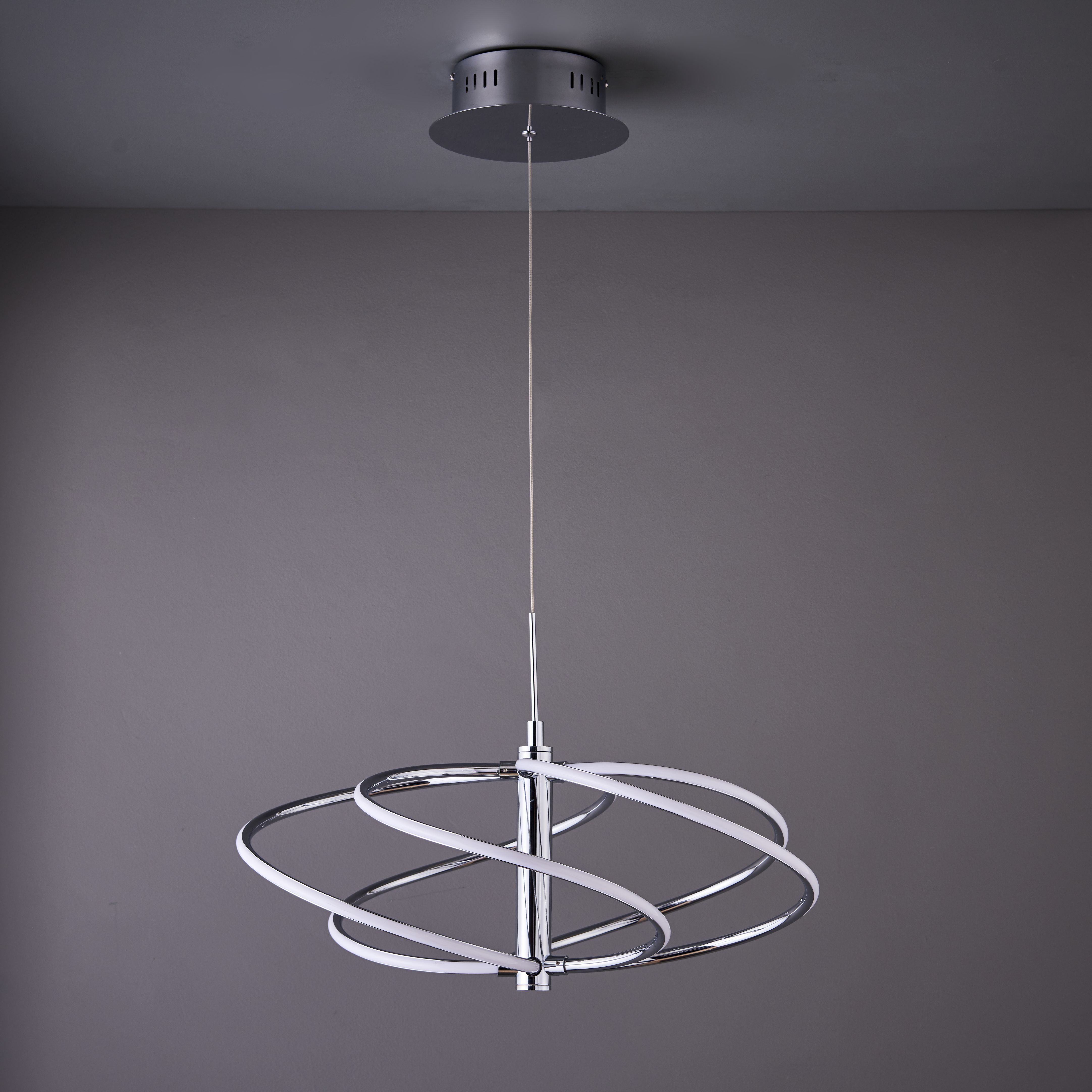 Colours Gigi Pendant Acrylic & steel Chrome effect 5 Lamp Ceiling light