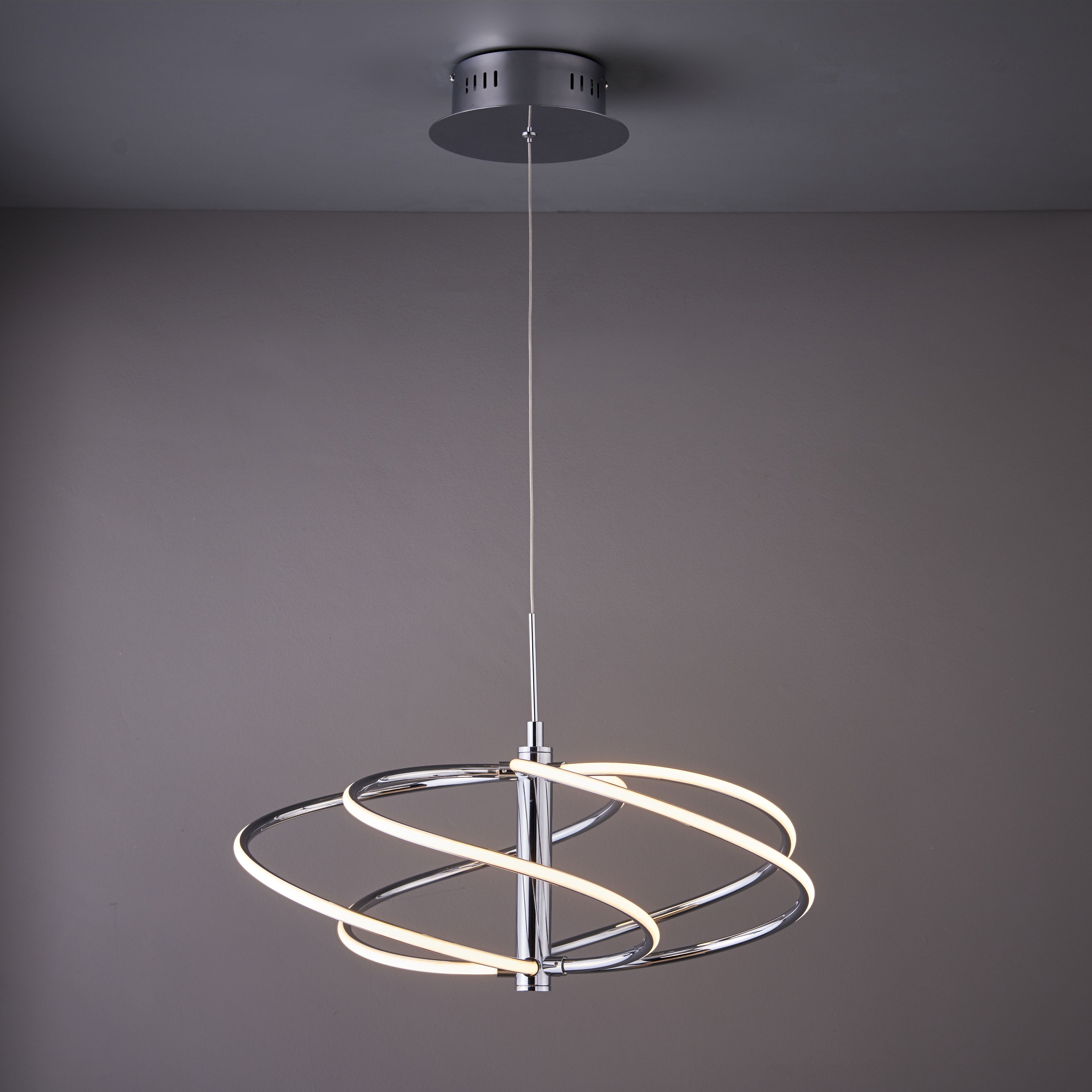 Colours Gigi Pendant Acrylic & steel Chrome effect 5 Lamp Ceiling light