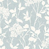 Colours Glenmara Blue & white Floral Mica effect Smooth Wallpaper Sample