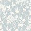 Colours Glenmara Blue & white Floral Mica effect Smooth Wallpaper