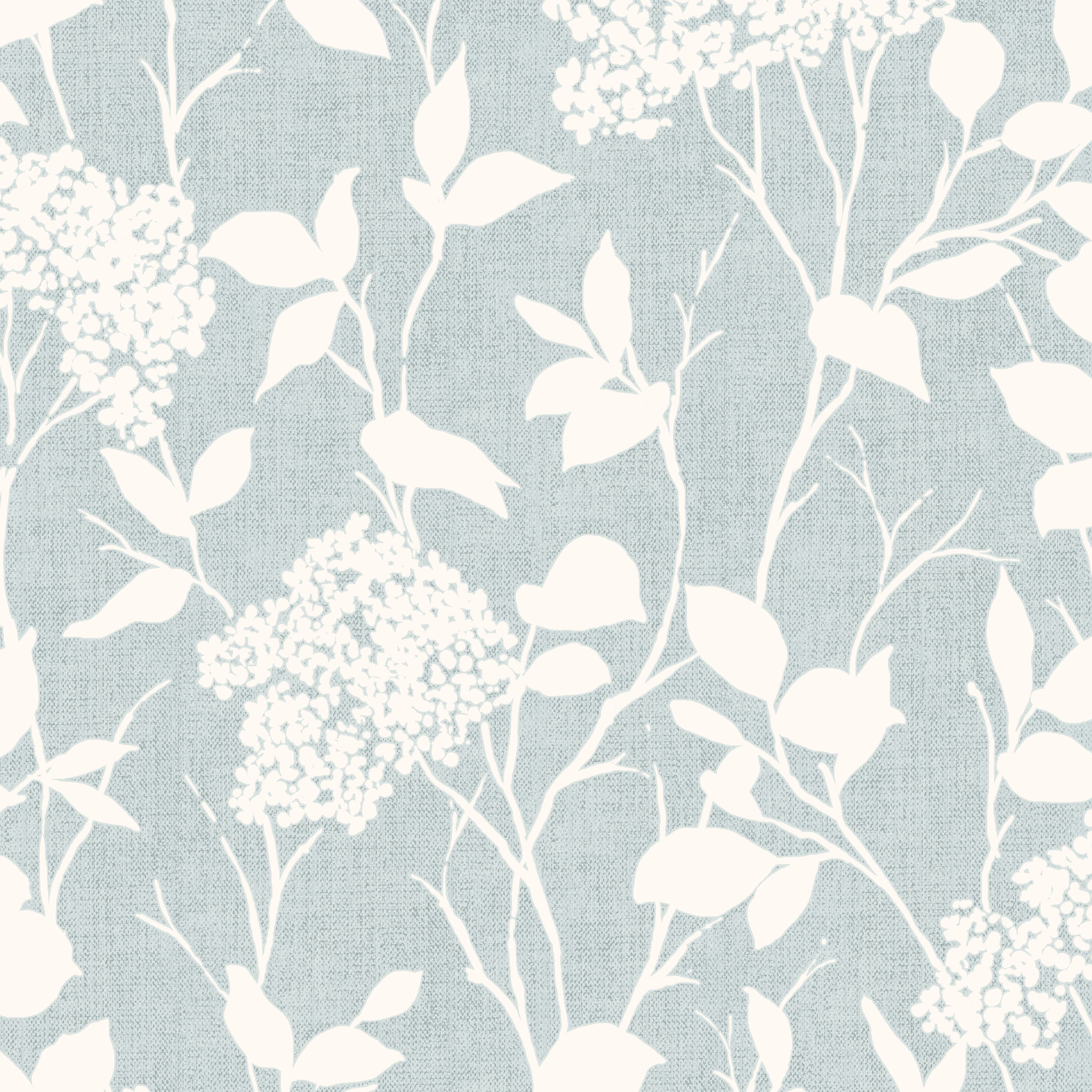 Colours Glenmara Blue & white Floral Mica effect Smooth Wallpaper DIY
