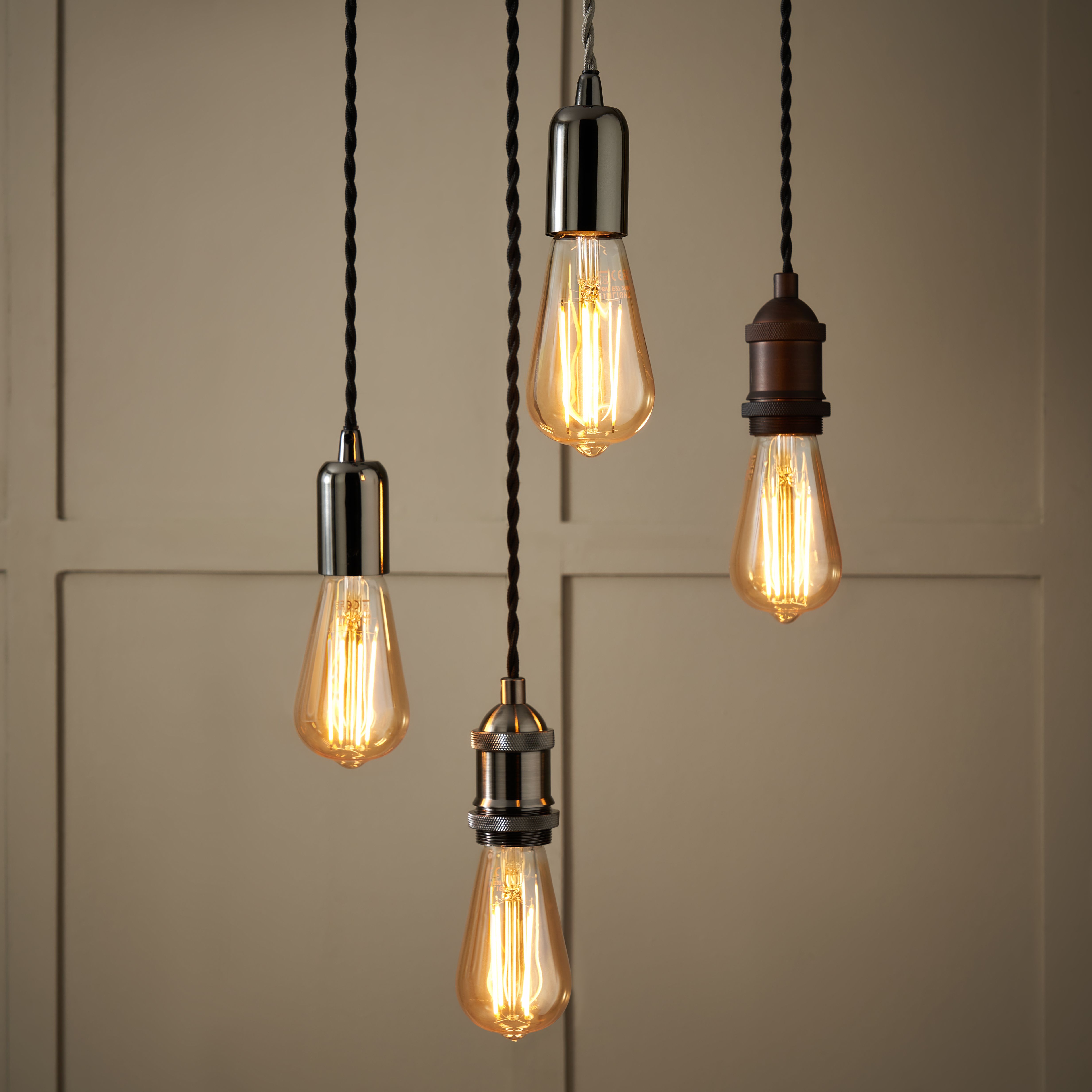 Colours Gloss Grey Nickel effect Pendant ceiling light, (Dia)120mm